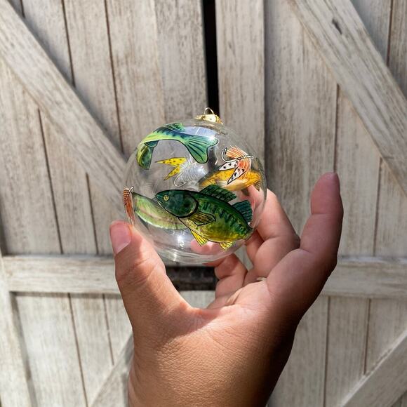 1999 Figi Inside Art Fisherman’s Fish Li Bien Style Glass Ornament Hand Painted - Picture 3 of 6